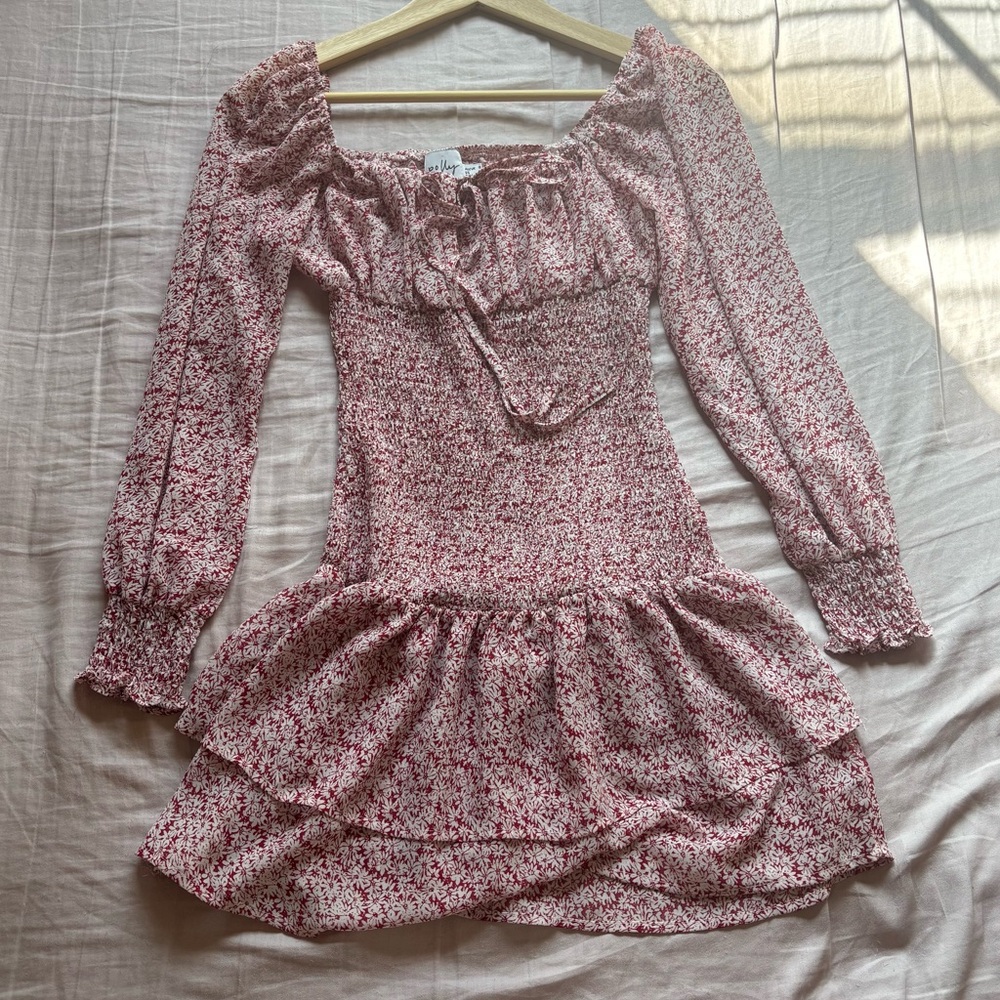 Elegant Long Sleeve Floral Dress